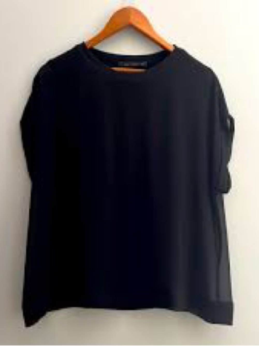 Zara Black Short Sleeve Sheer-Panel Blouse Overlay Top Size XL Chic Shirt